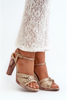 Sandalai su kulnu model 198398 Step in style