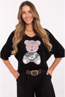 Megztinis trumpomis rankovėmis model 206703 Italy Moda