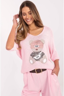 Megztinis trumpomis rankovėmis model 206704 Italy Moda