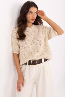 Megztinis trumpomis rankovėmis model 206944 Italy Moda