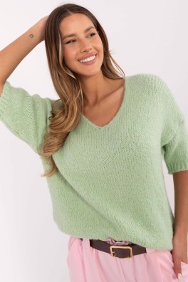 Megztinis trumpomis rankovėmis model 208726 Italy Moda