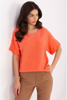 Megztinis trumpomis rankovėmis model 209986 Italy Moda