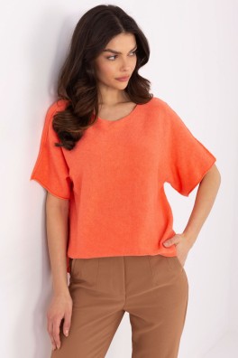 Megztinis trumpomis rankovėmis model 209986 Italy Moda