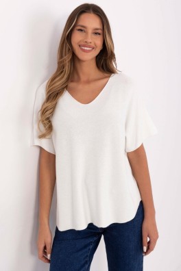 Megztinis trumpomis rankovėmis model 209995 Italy Moda