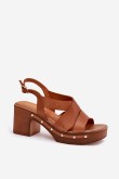 Sandalai su kulnu model 214390 Step in style