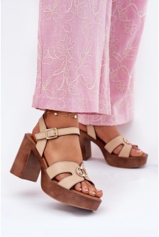 Sandalai su kulnu model 214391 Step in style