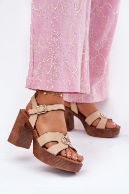 Sandalai su kulnu model 214391 Step in style