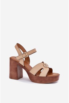 Sandalai su kulnu model 214391 Step in style