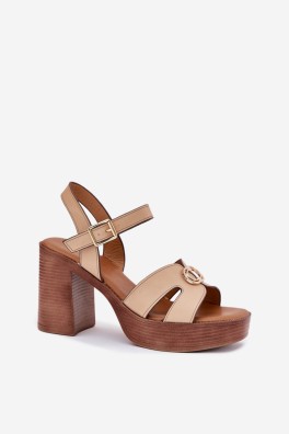 Sandalai su kulnu model 214391 Step in style