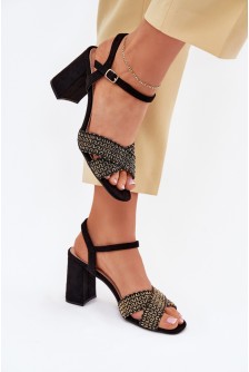 Sandalai su kulnu model 214687 Step in style