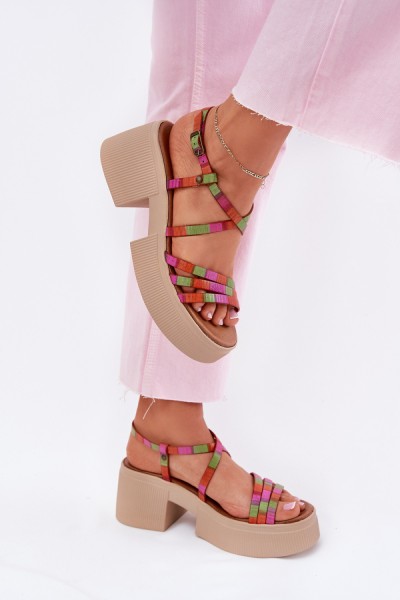 Sandalai su kulnu model 215023 Step in style