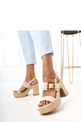 Sandalai su kulnu model 215594 PRIMO